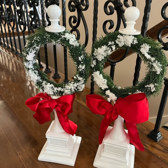 Set Of 2 Topiary Christmas Decorations 18” X 8